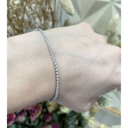 Braccialetto diamante rotondo Riviere rotondo 0,60 ct - Bracciali diamantati 2