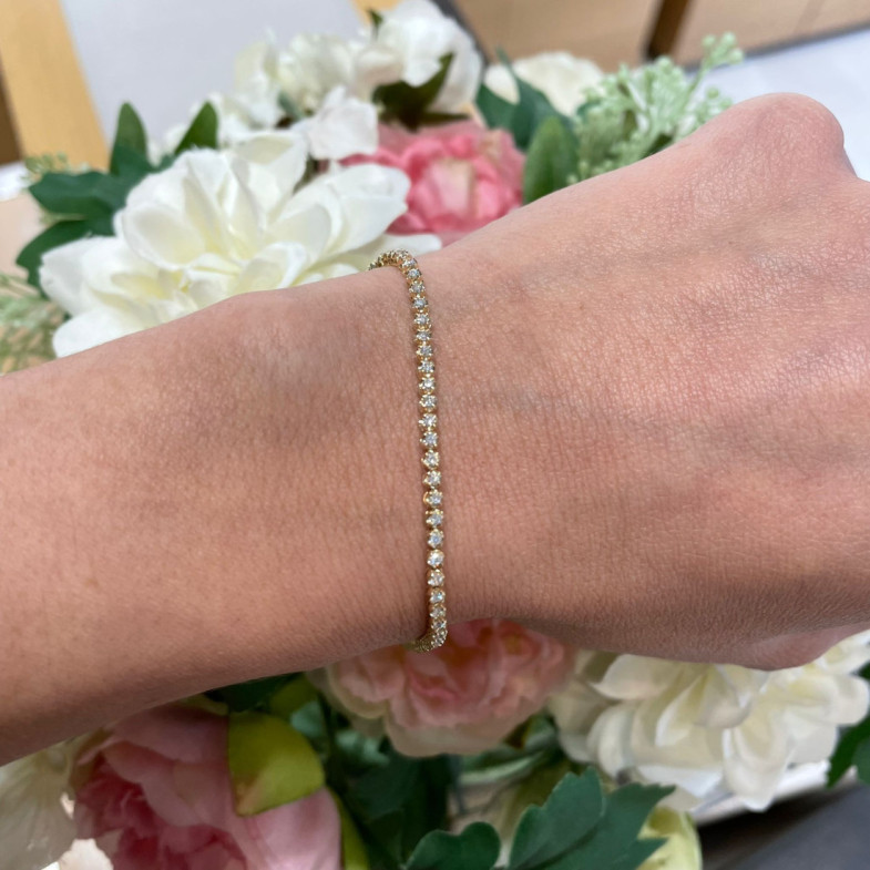 Pulsera Diamantes Riviere Redonda 1.10Ct - Diamant-Armbänder