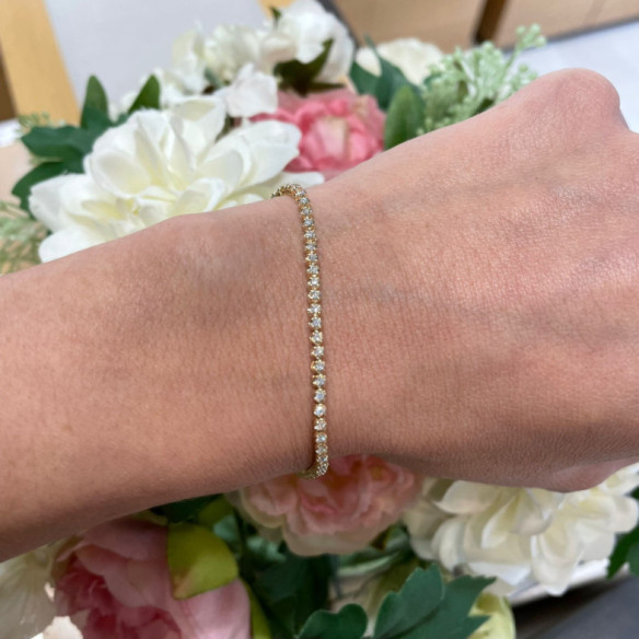 Pulsera Diamantes Riviere Redonda 1.10Ct - Pulseiras de diamante