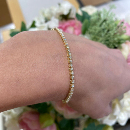 Pulsera Diamantes Riviere Redonda 1.10Ct - Diamant-Armbänder 2