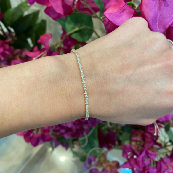 Braccialetto diamante rotondo rotondo 1.10CT - Bracciali diamantati