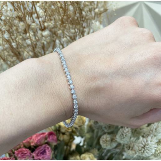 Pulsera Diamantes Riviere Redonda 3.00Ct - Diamant-Armbänder 2