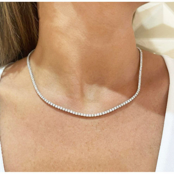 Collar Diamantes 7ct Riviere 43cm Jackie - Coleiras Riviere Diamonds