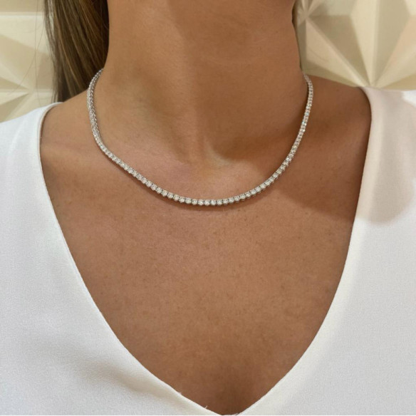 Collar Diamantes 12ct Riviere 43cm Jackie - Alta Joyería