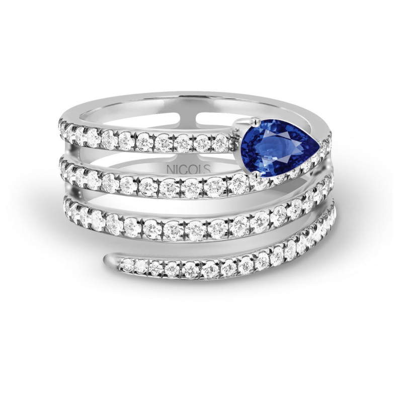 Sapphire and Diamond Ring Delicia - anniversary