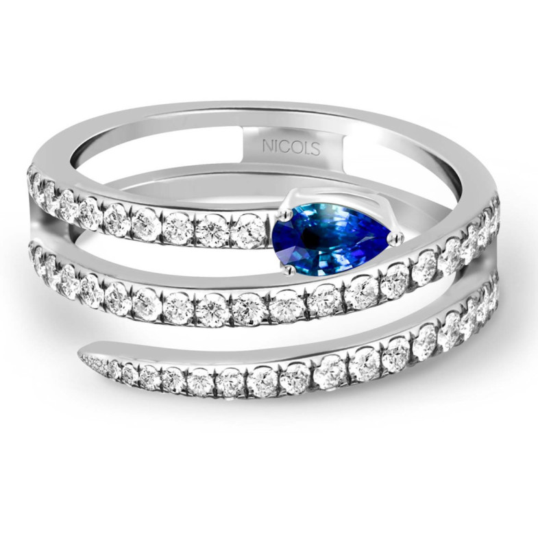 Anillo Diamantes y Zafiro Delicia - aniversario