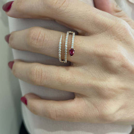 Anillo Diamantes y Rubí Delicia - Anillos de Rubí 2