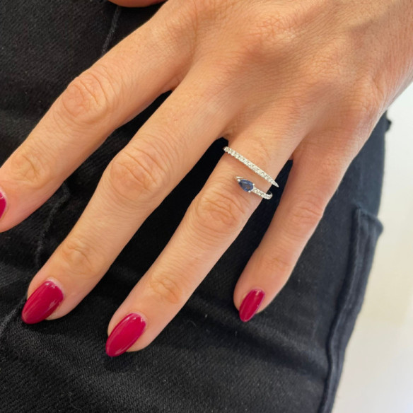 Anillo Zafiro Delicia con Diamantes - aniversario