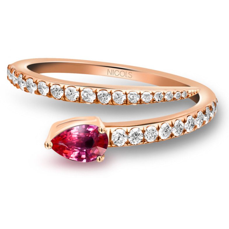 Anillo Rubí Delicia con Diamantes - Bagues rubis