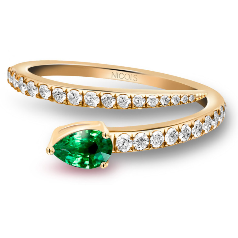Anillo Esmeralda Delicia con Diamantes - Bagues d'émeraude
