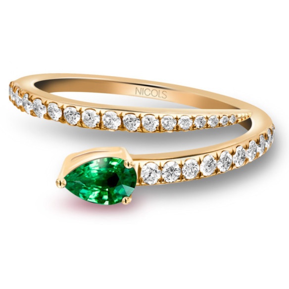 Anillo Esmeralda Delicia con Diamantes - Anéis esmeralda