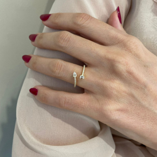 Anillo Oro y Diamantes tu y yo Jasmine - Smeraldo 2