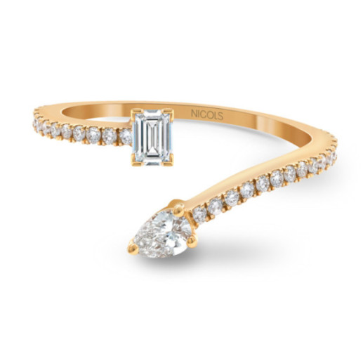 Anillo Tu y Yo Oro rosa y diamantes Jasmine - Émeraude