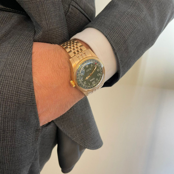 Oris Data del puntatore in bronzo grande corona - Oris Grande corona