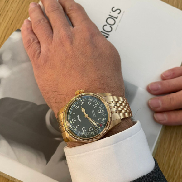 Oris Data del puntatore in bronzo grande corona - Oris Grande corona