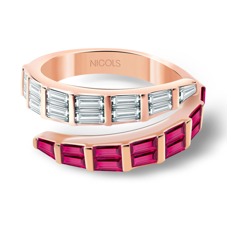 Anillo Diamantes y Rubís Royal Snake Oro Rosa - Anéis de cor de cor