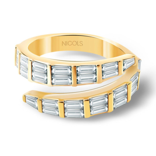 Anillo Diamantes Royal Snake Oro Amarillo - Talla Baguette
