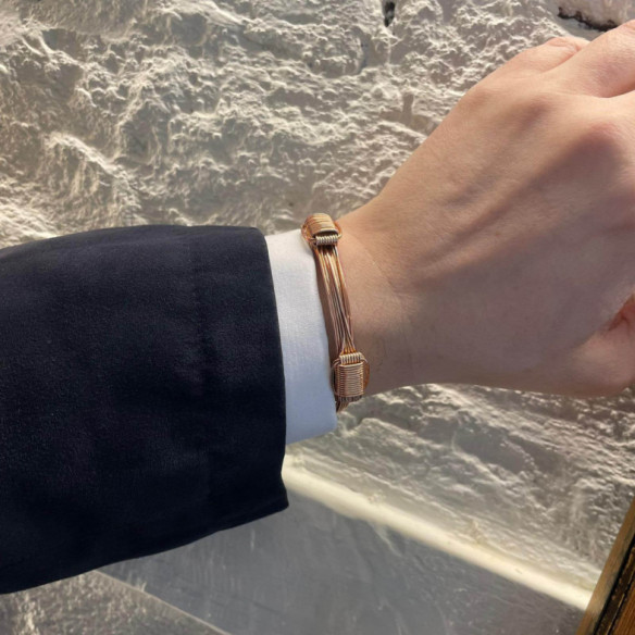 Rose Gold Sliding Knot Bracelet 8 Threads - BRACELETS