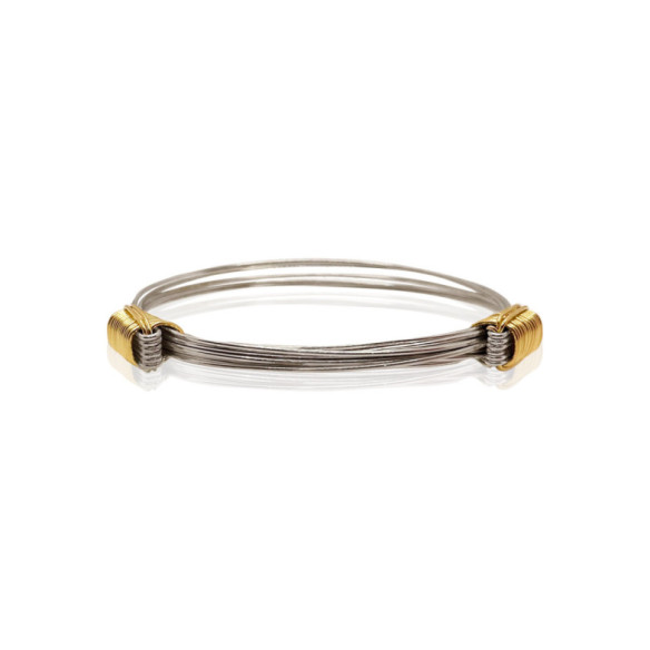 Pulsera Plata Oro Amarillo Nudo Corredera 6 Hilos - PULSERAS