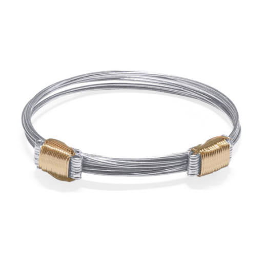 Pulsera Plata Oro Rosa Nudo Corredera 8 Hilos - Joyas de Hombre