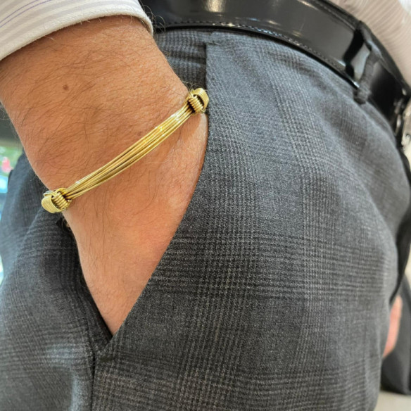 Pulsera Oro Amarillo Nudo Corredera 6 Hilos - PULSERAS