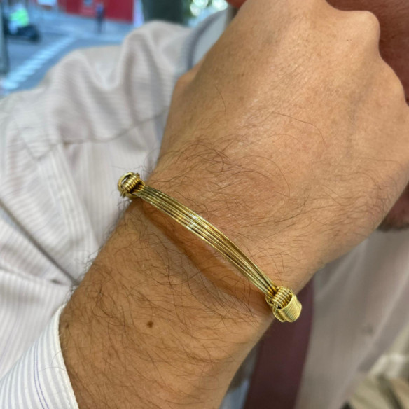 Pulsera Oro Amarillo Nudo Corredera 6 Hilos - PULSERAS