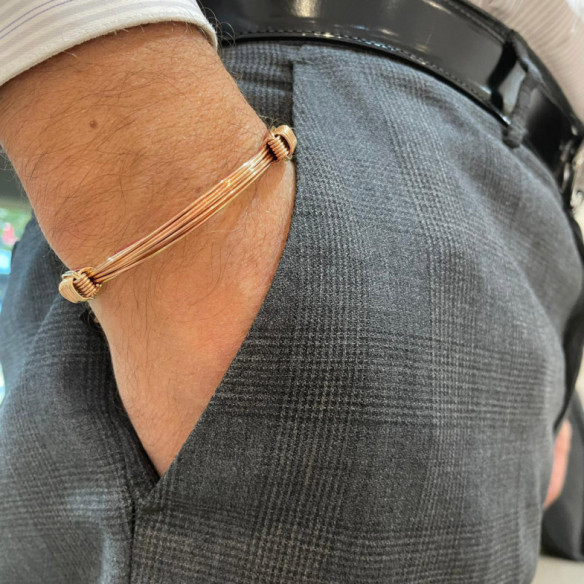 Rose Gold Sliding Knot Bracelet 6 Threads - BRACELETS
