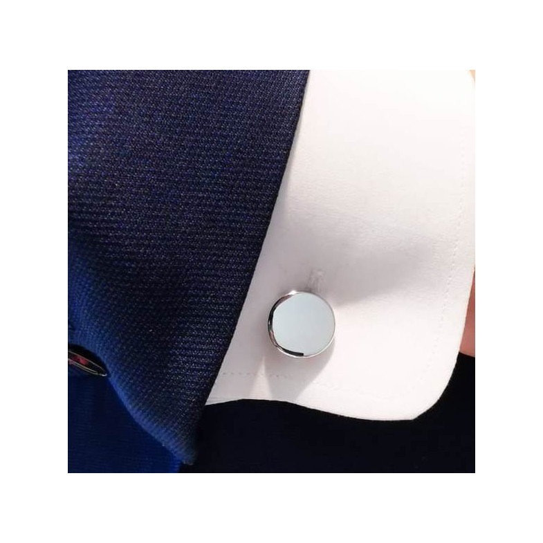 Gemelos De Plata Círculo Grabable - Gemelos para Grabar