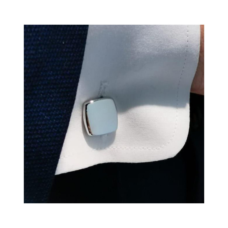 Gemelos De Plata Cuadrado Grabable - Gemelos para Grabar