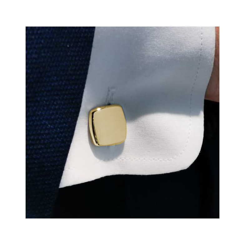 Gemelos Oro Cuadrado Grabable - Gemelos para Grabar