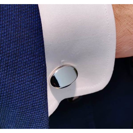 Gemelos De Plata Oval Grabable - Gemelos para Grabar