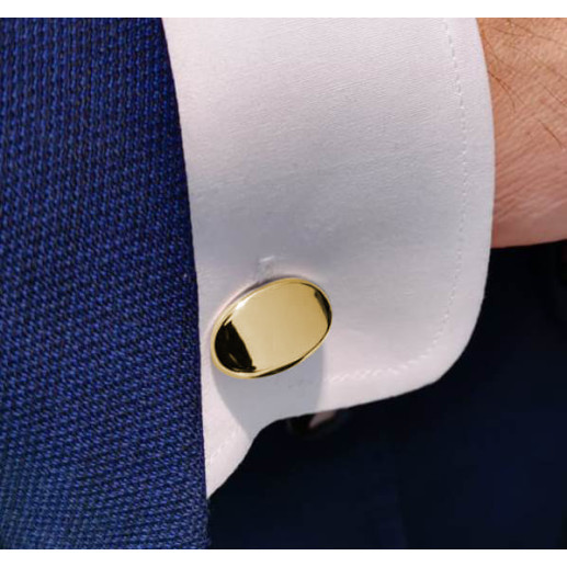 Gemelos Oro Oval Grabable - Gemelos para Grabar