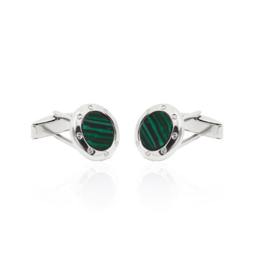 Gemelos Malaquita Verde Plata Redondos - Hochzeitszwillinge