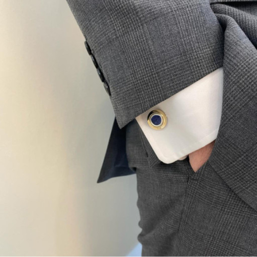 Gemelos De Plata Y Oro Lapislázuli - Gemelos para Grabar 2