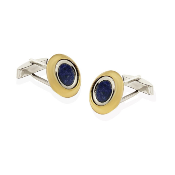 Argento e oro gemelli Lapislazuli - Gemelos para Grabar