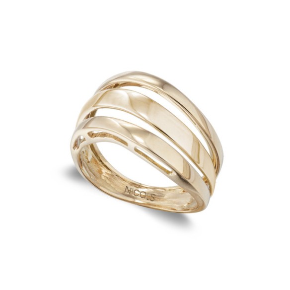 Elegance Gold Ring Drei Bandas Planas - Goldene Ringe ohne Steine