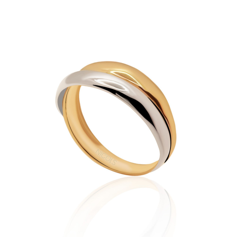 Anillo Oro Minimalista Onda Doble - Anillos de Oro Sin Piedras