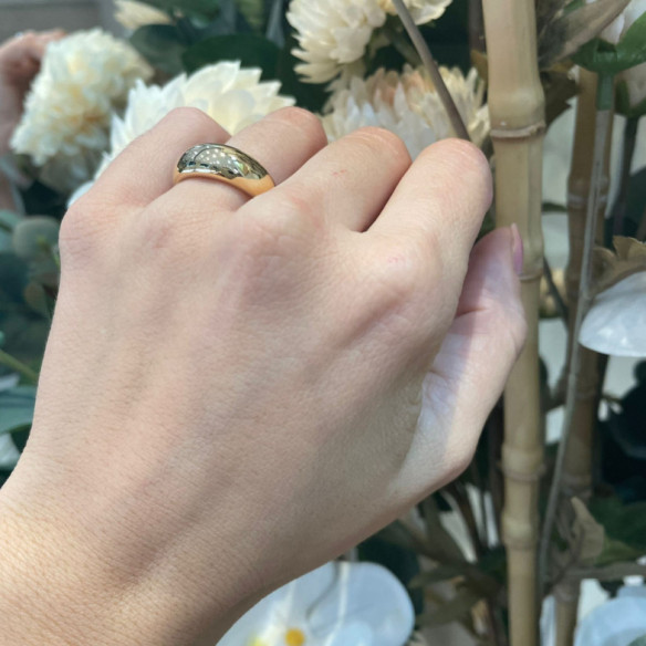 Minimalist Gold Ring Half High Cane 9mm - Rings