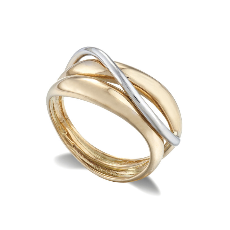 Gold ring BASIC GOLD BANDS ONDA DON FINA - Golden rings without stones