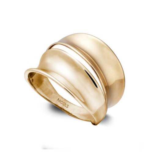Gold ring BASIC GOLD BANDS CONVEX TWO - Golden rings without stones