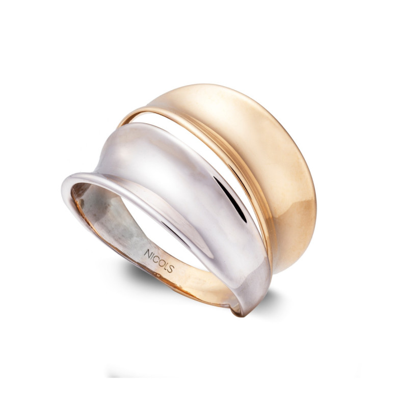 Anillo Oro Basic Gold Dos Bandas Convexas - Anillos de Oro Sin Piedras