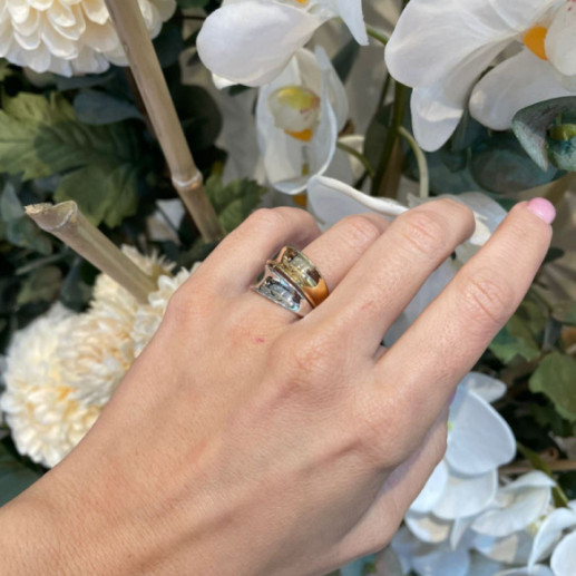 Anillo Oro Basic Gold Dos Bandas Convexas - Anillos de Oro Sin Piedras 2