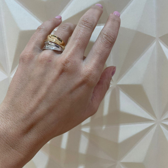 Anillo Oro Basic Gold Dos Bandas Convexas - Anillos de Oro Sin Piedras