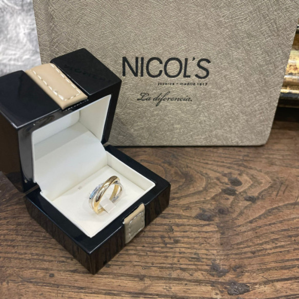 ONDA CROSS White Yellow Gold Ring - Golden rings without stones