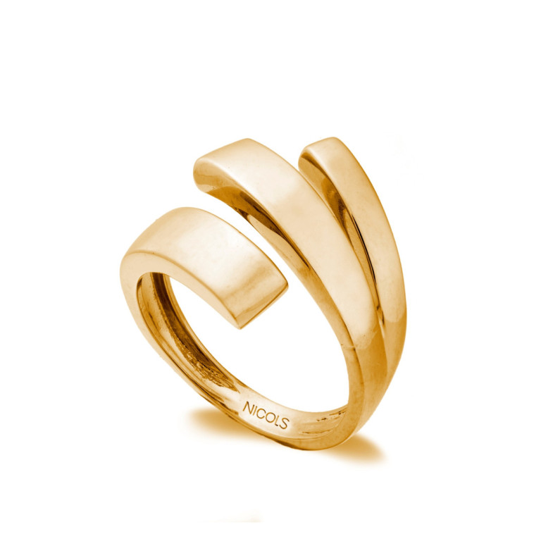 Anillo Tribanda Cuadrada Oro Amarillo - Bagues d'or sans pierres