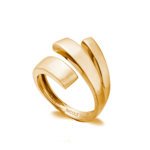 Anillo Tribanda Cuadrada Oro Amarillo - Anéis de ouro sem pedras