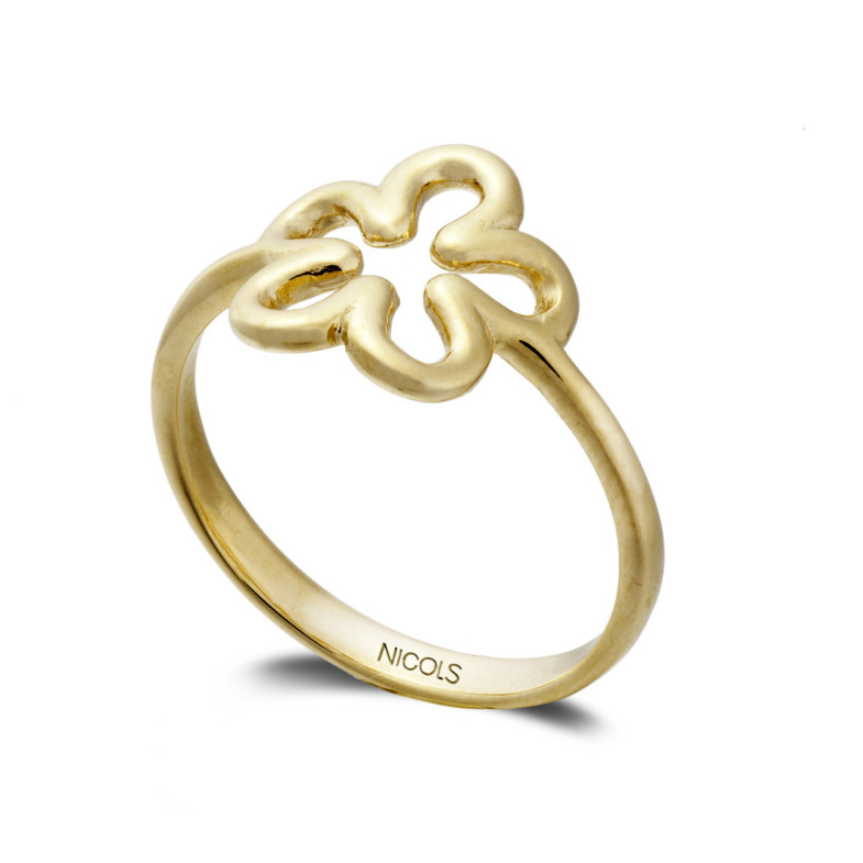 Anel de ouro Basic Gold Flor Fina - Anéis de ouro sem pedras