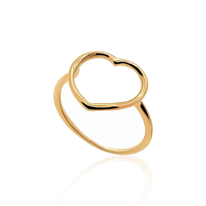 Anillo Oro Silueta Corazón - Anillos de Oro Sin Piedras