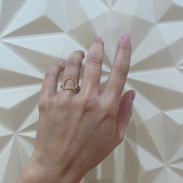 Anillo Oro Silueta Corazón - Anillos de Oro Sin Piedras