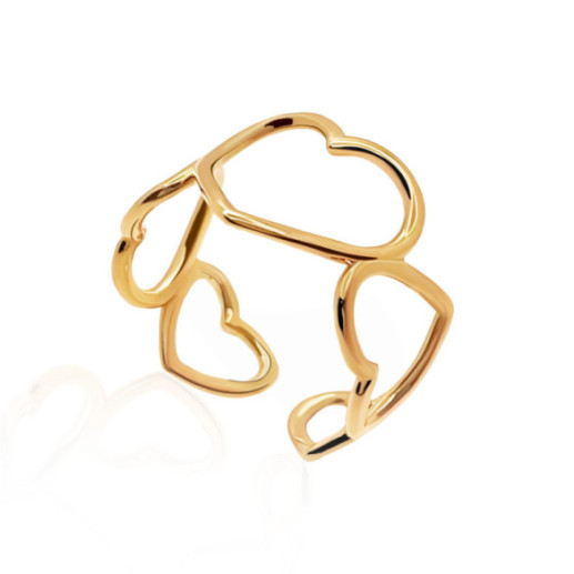 Anillo Oro Silueta 5 Corazones - Anelli d'oro senza pietre